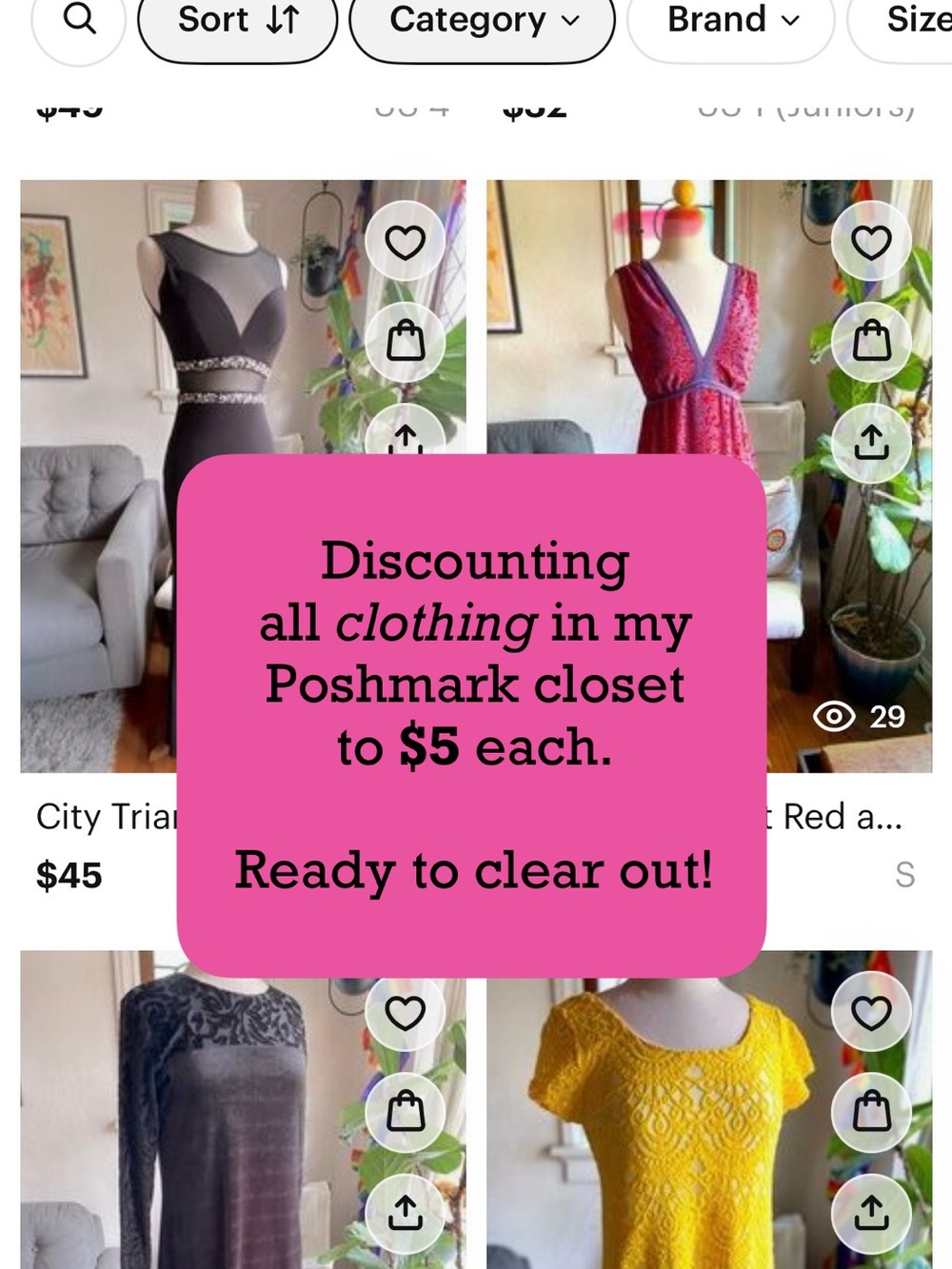 Closet clear out! $5 SALE ON CLOTHING!